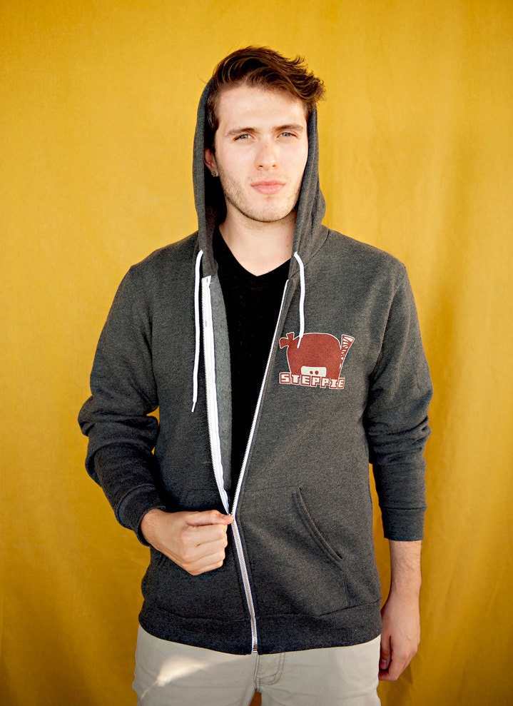 I Am A Ninja Zipper Hoodie Jacket - Dark Heather Grey / Creme / Dark Red - Unisex Sizes S, M, L