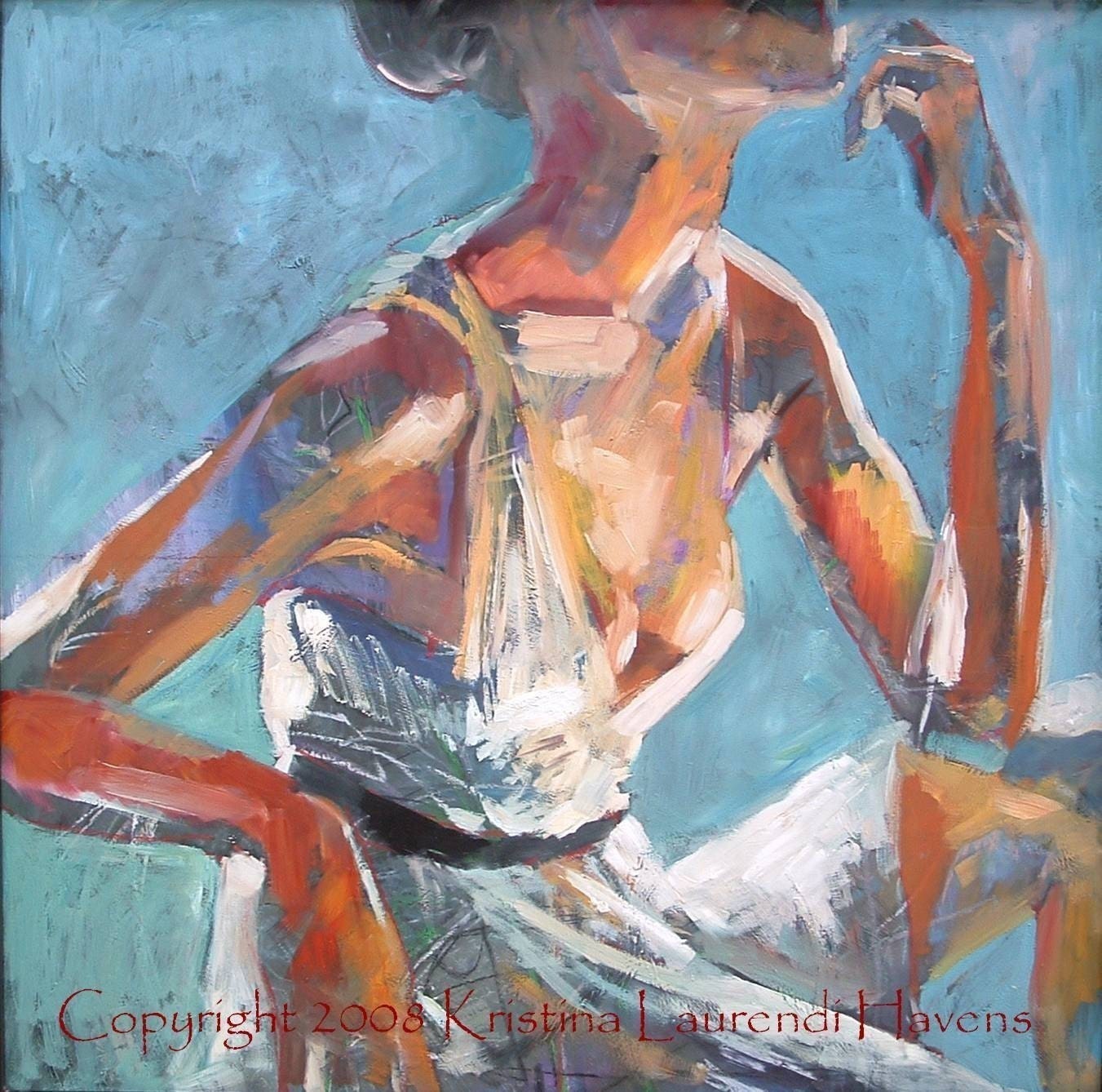 Art Print of Woman in White Dress - Based on Fashion Photography