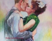 Custom Watercolor Portrait of the Bride and Groom