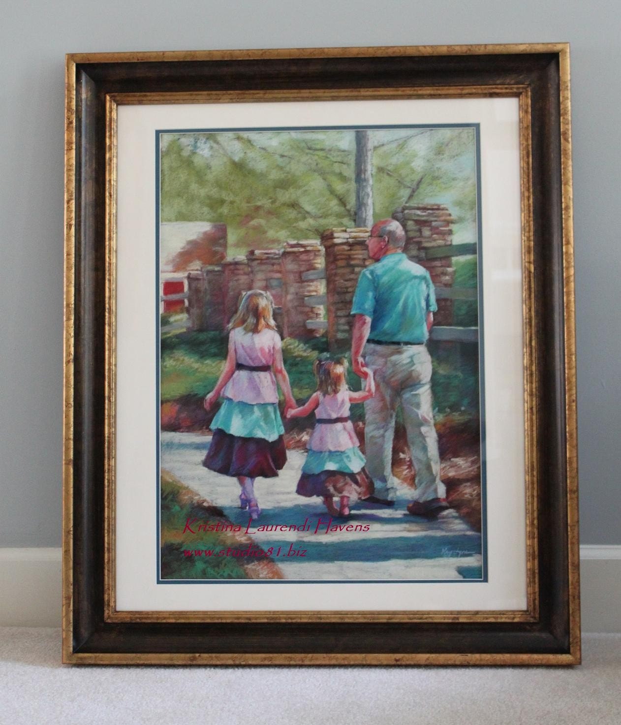 Custom Family Portrait in Pastel from Your Photograph