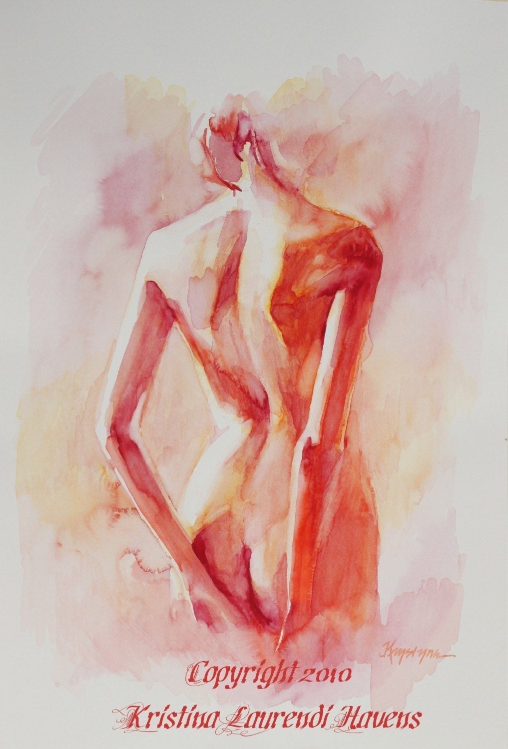 B.e.a. - Female Back in Soft Reds - Open Edition Fine Art Print