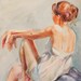 Watercolor Painting Female Model Wearing a Slip - Open Edition Print of Original Art