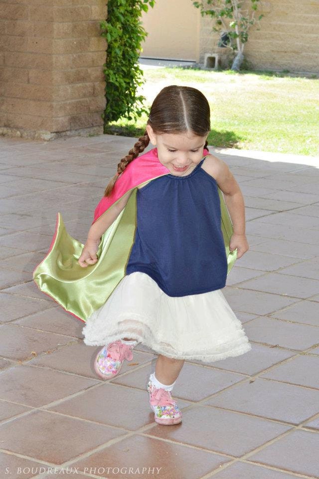 SUPERHERO Toddler CAPE Custom reversible with straight edge You choose colors Ships NEXT business day.
