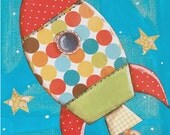 Retro Rocket Print