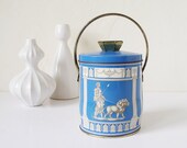 Vintage Greek Roman tin with handle