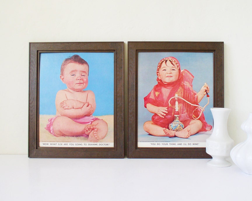 Funny baby wall hangings by Constance Bannister