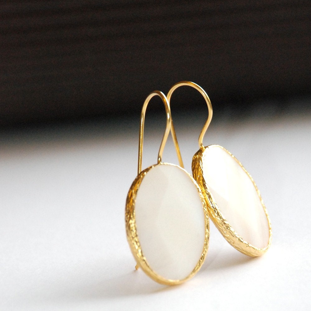 Mother Of Pearl Oval Earrings