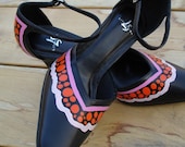 Hand Painted Women's High Heels Size 7.5, ON SALE 20% OFF