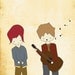 Romantic Art Print - I'll Sing You A Song - 5x7 Illustration