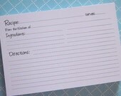 50 Super Cute 4 by 6 inch  Recipe Cards...Perfect for Recipe Box