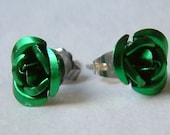 Tara Masako - Large Green Aluminum Post Earrings