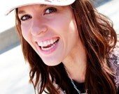 Fancy Feathers Stone Military Style Cadet Hat With Vanilla and Warm Tan with embellished jeweled centers and feathers
