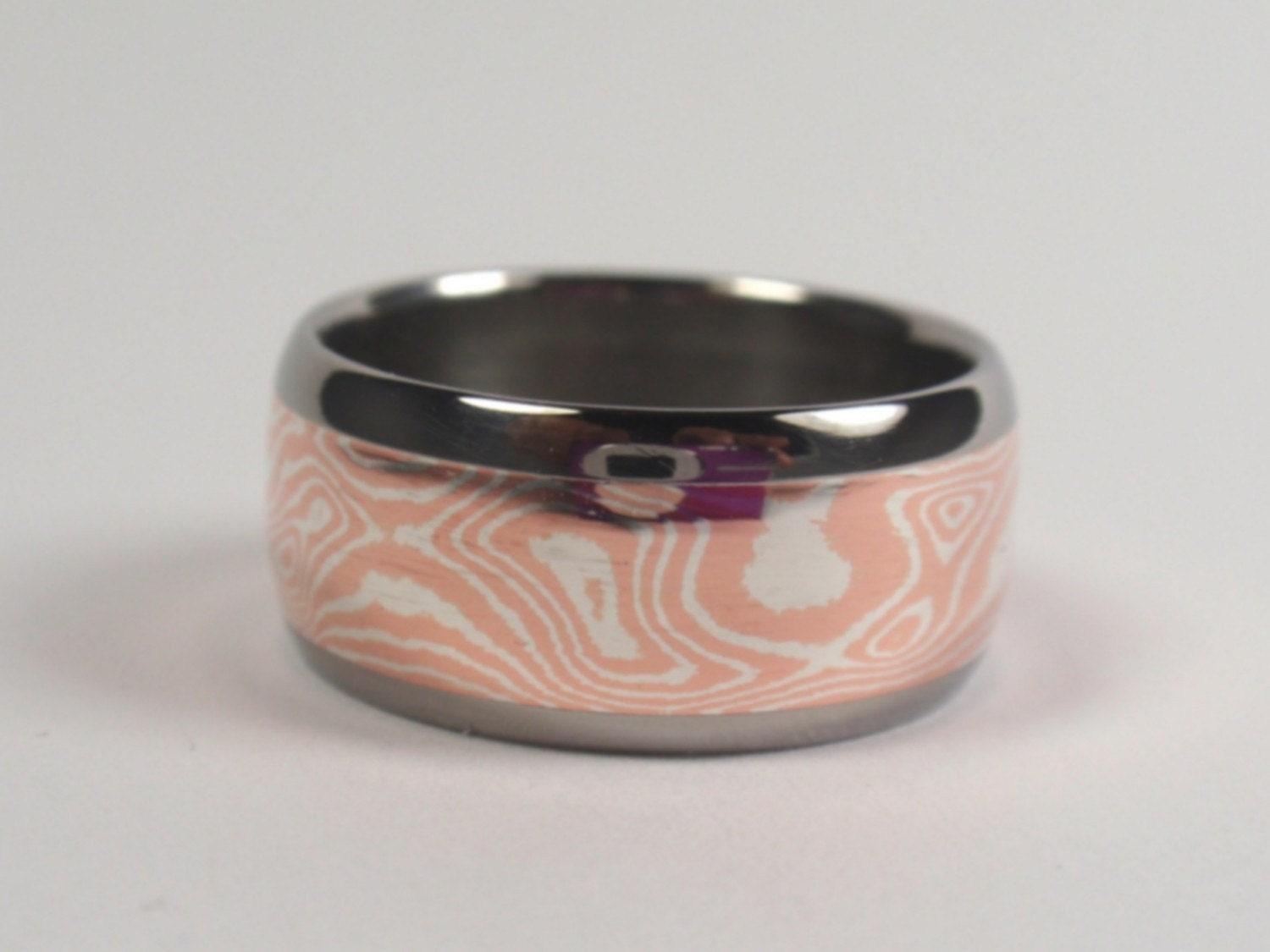 Wedding Band - Mokume Gane Inlaid in Titanium Ring