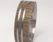 Titanium Band with Zircote Wood Inlay