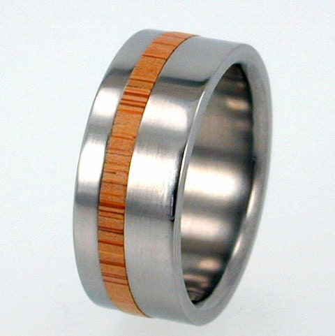 Interchangeable Ring - Eco friendly Bamboo Wood Inlay Ring