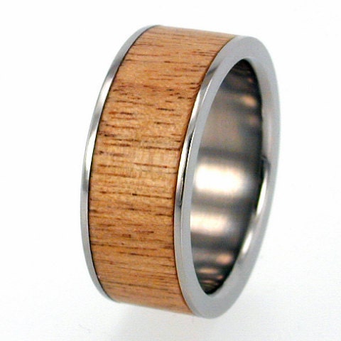 Black Stinkwood Inlay Titanium Ring - Wedding Band - Engraving available