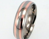 Mens Wedding Band - Rose Gold inlays