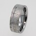 Meteorite Ring Tungsten Wedding Band inlaid with solid Gibeon Meteorite - 8mm