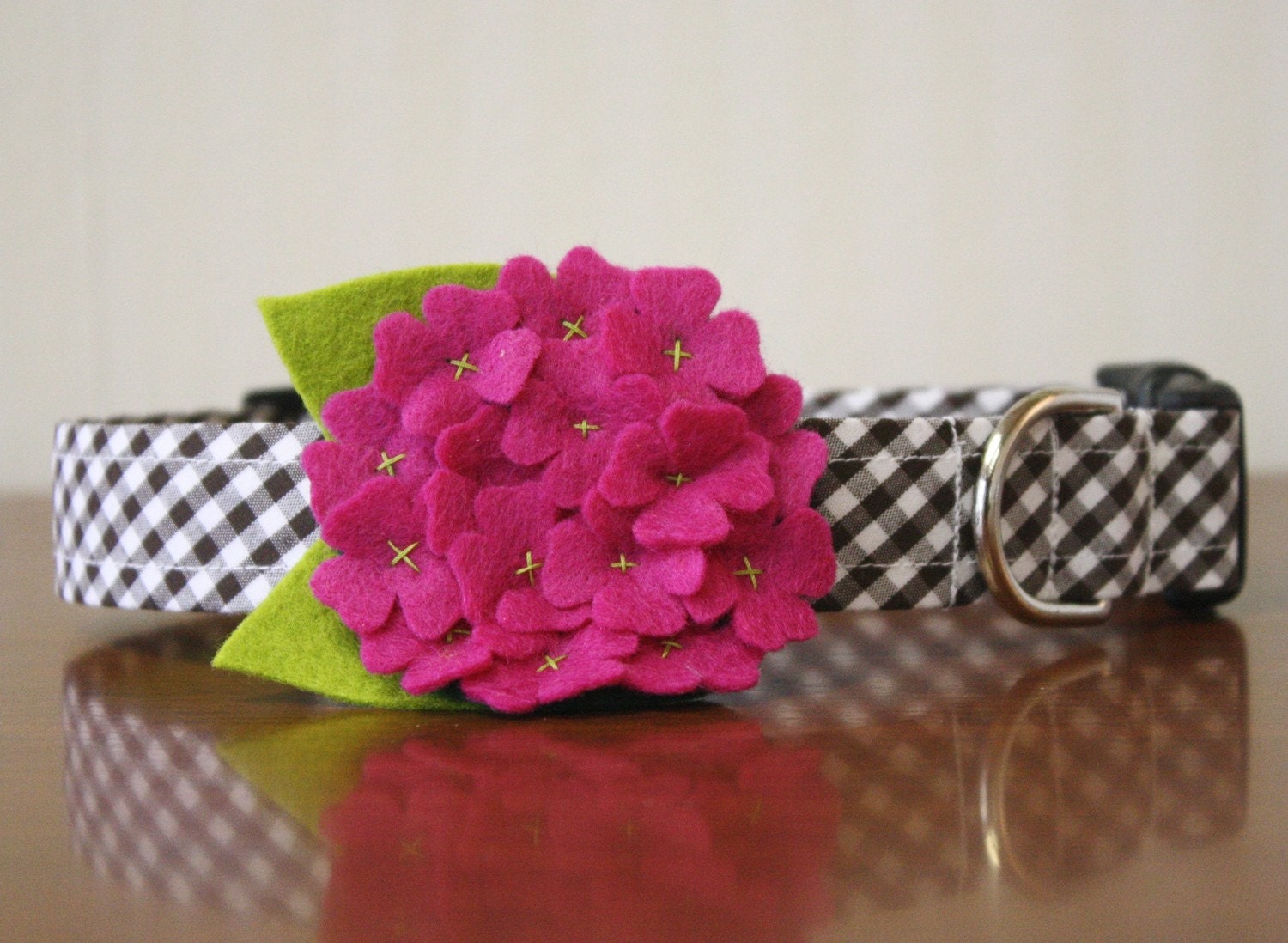 Flower Dog Collar - Pink Picnic Hydrangea Dog Collar