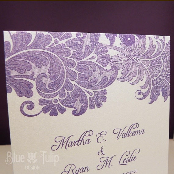 Lavender Lace Wedding Invitation
