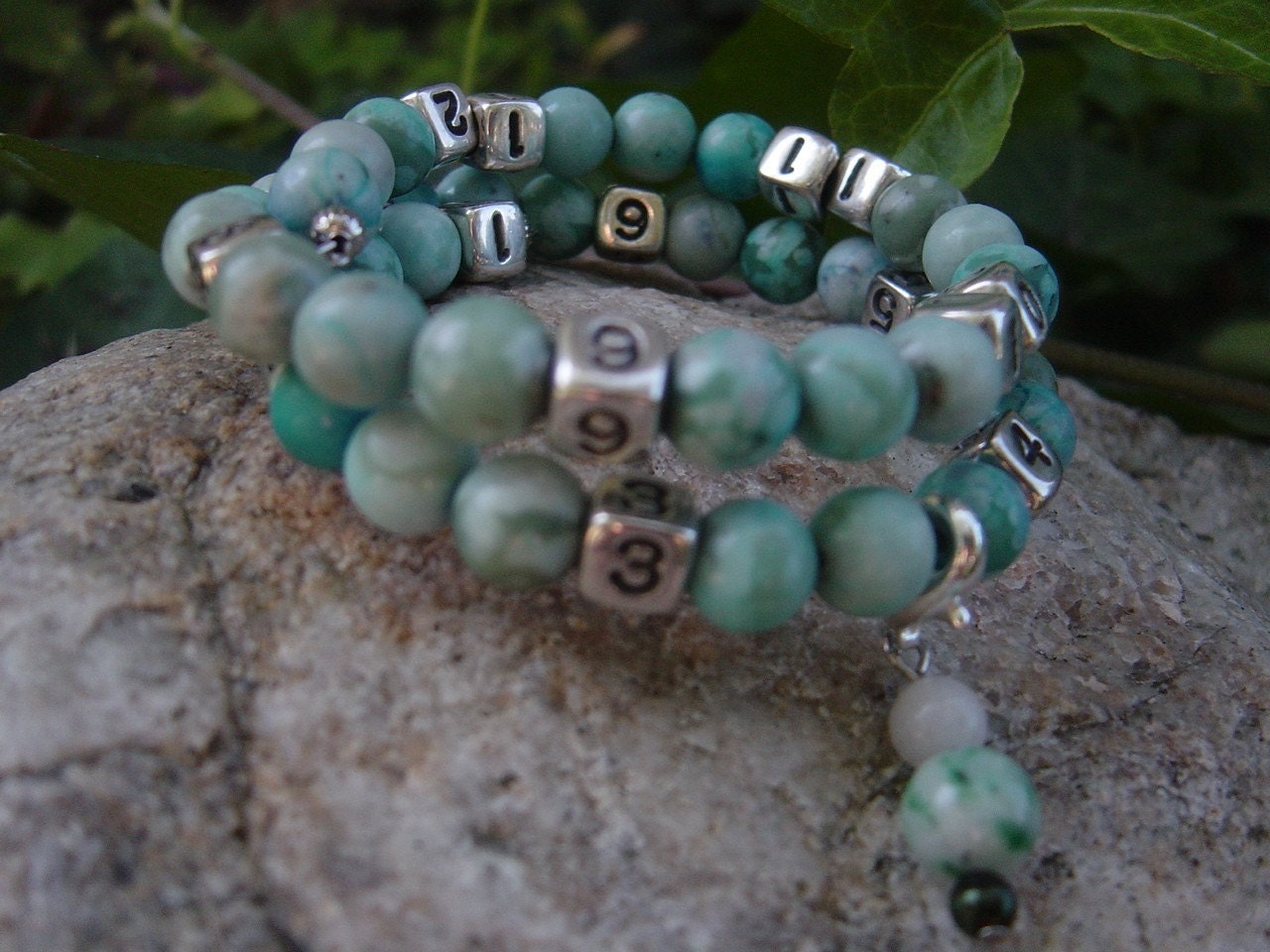 8mm Turquoise colored Jasper Nursing Bracelet