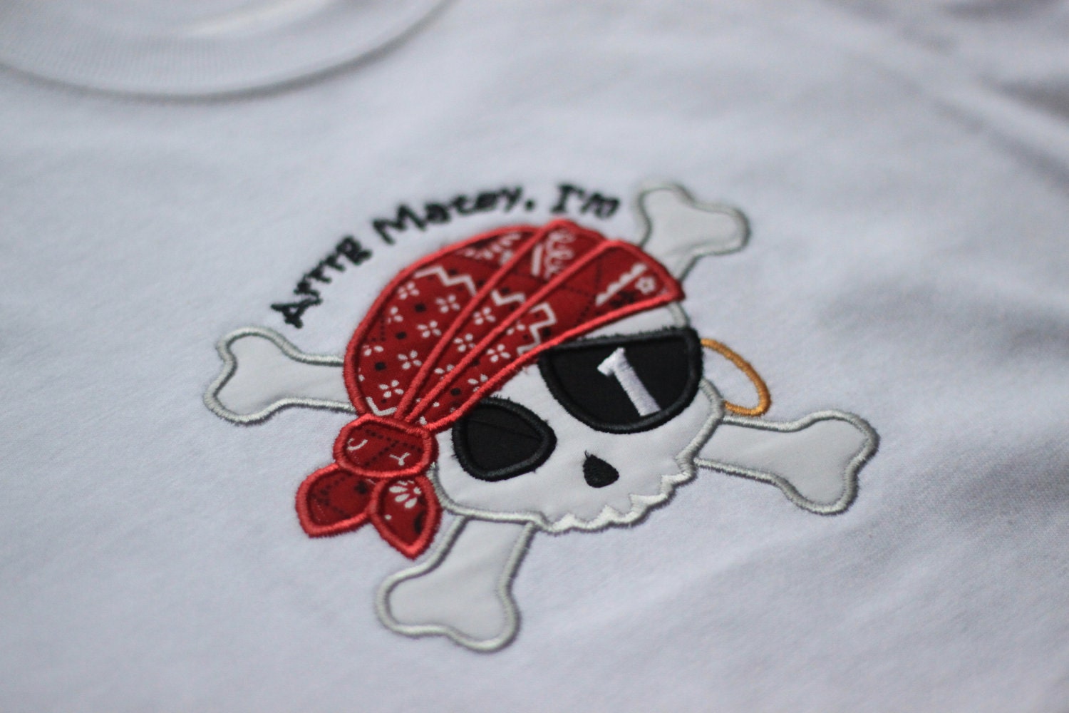 Pirate Skull & Crossbones Birthday Toddler Boy Applique Shirt