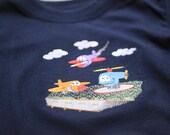 Planes and Helicopters Boys Embroidery Shirt
