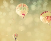 Hot Air Balloon 5x7 Dreamy Whimsical Photography Print. Golden Afternoon No. 3233 - TriciaMcKellarPhoto