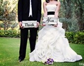 Wedding Thank You SIGN / 2pc Set made with Antique Ceiling Tin