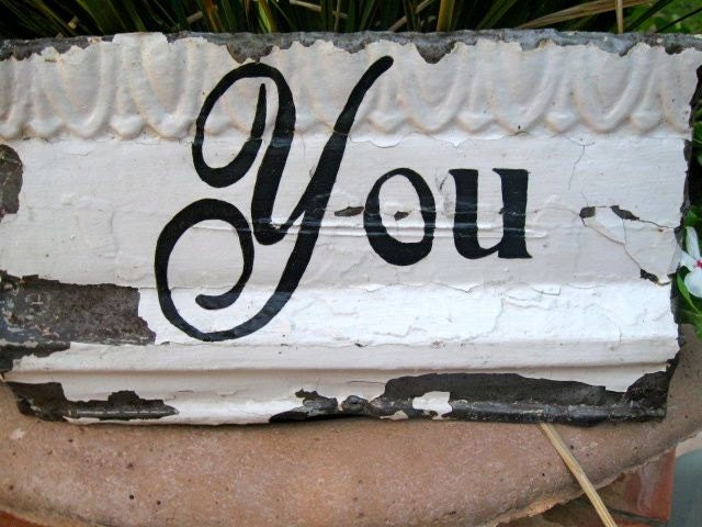 Wedding Thank You SIGN / 2pc Set made with Antique Ceiling Tin