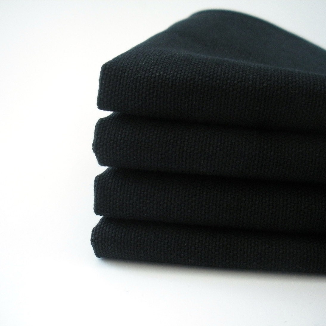 Eco Cloth Napkins - Organic Cotton, Eco Friendly, Set of Four - 17 x 17 - Black - Hostess Gift - Free Gift Wrap
