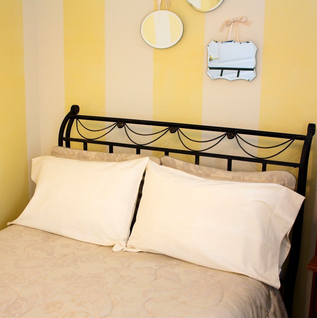 Luxury Organic Pillowcase - READY TO SHIP - Standard Sized - Eco Friendly - Ivory/White - Eco Friendly Gift Idea - Free Gift Wrapping