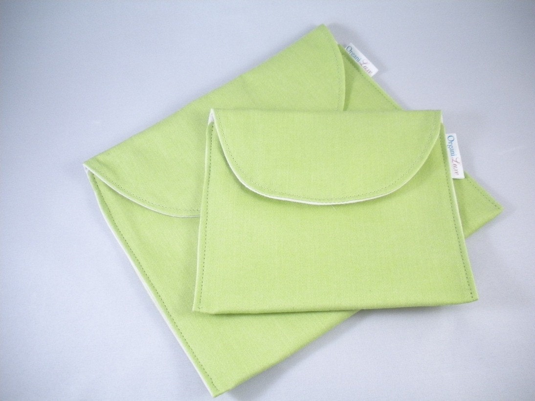 Organic Snack Bag - Lime --- NO plastic