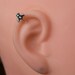Cartilage Hoop / Tragus Hoop / Helix Hoop / Hammered Heart in Sterling Silver