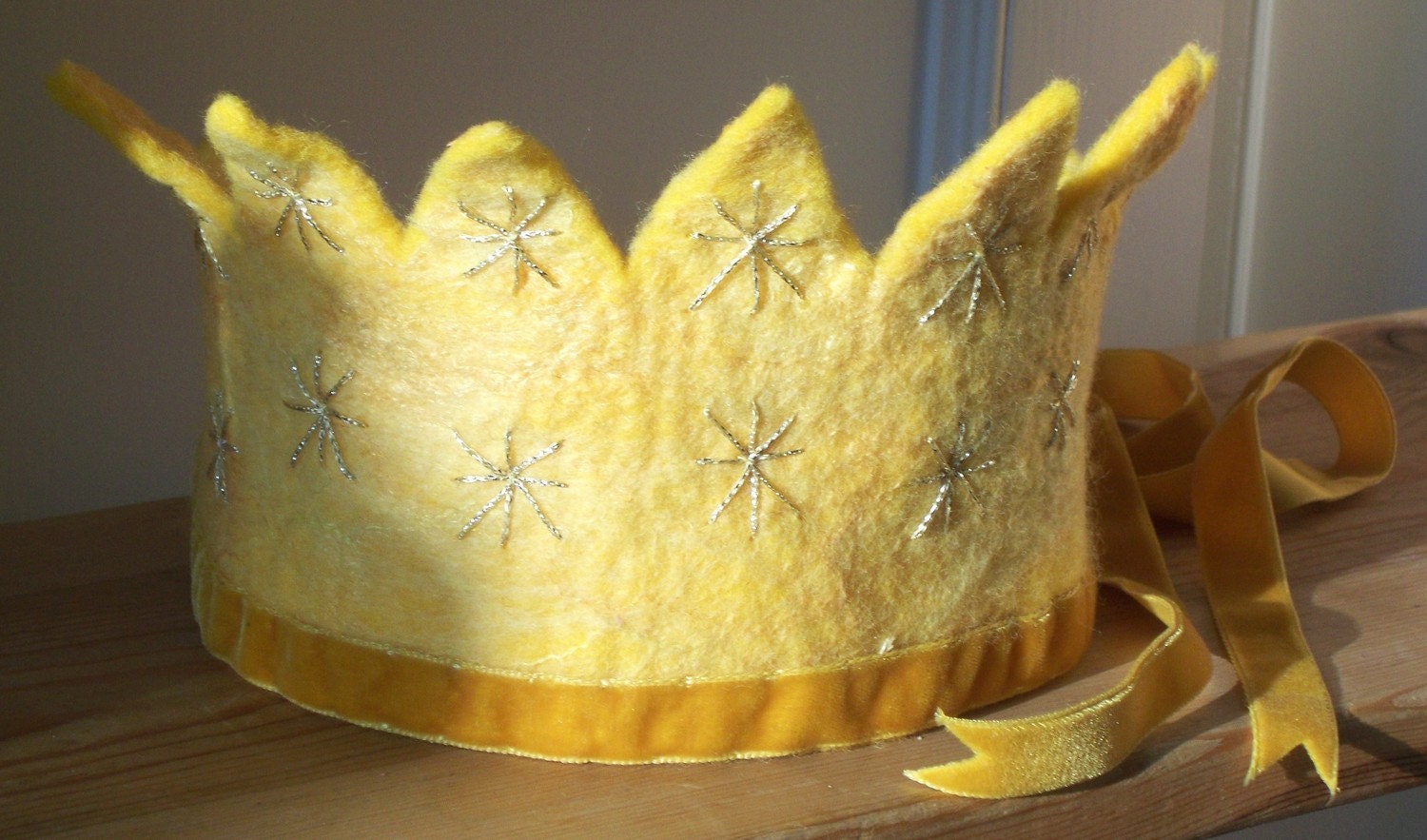 Sun Bright Equinox Felt Golden Waldorf Crown