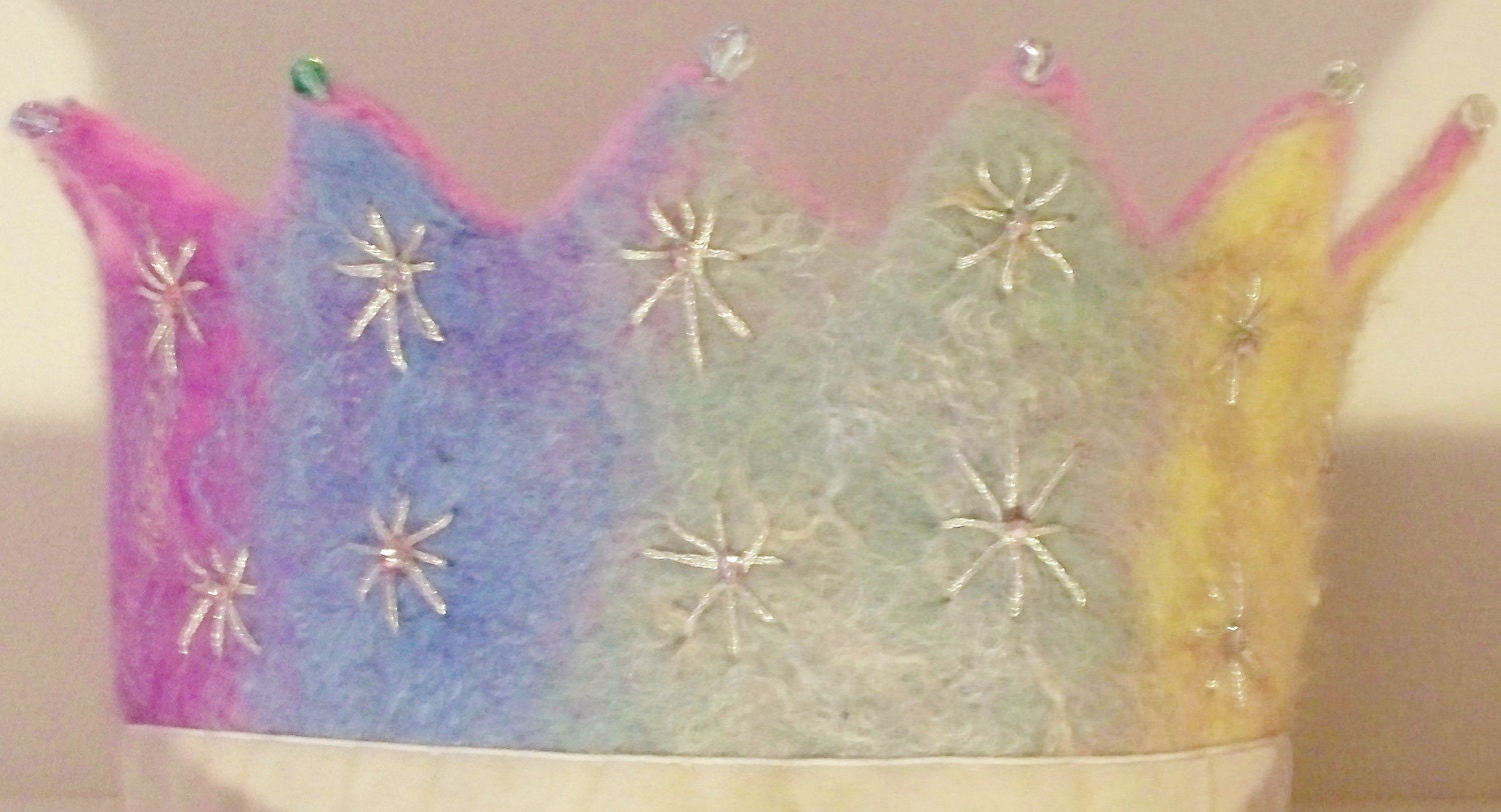 Pastel Rainbow Stars Waldorf Crown
