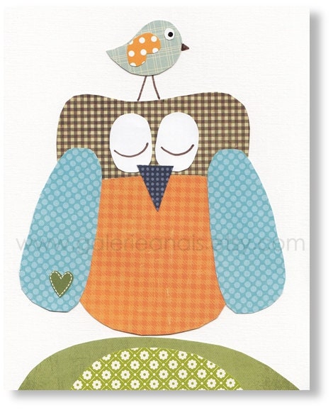 nursery art print, nursery decor, baby nursery print, kids art, kids room decor, nursery wall art, owl nursery, My Little Friend 8x10 print