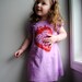 Strawberry T-Shirt Dress, Toddler Dress. Orchid Purple. Red. size 6