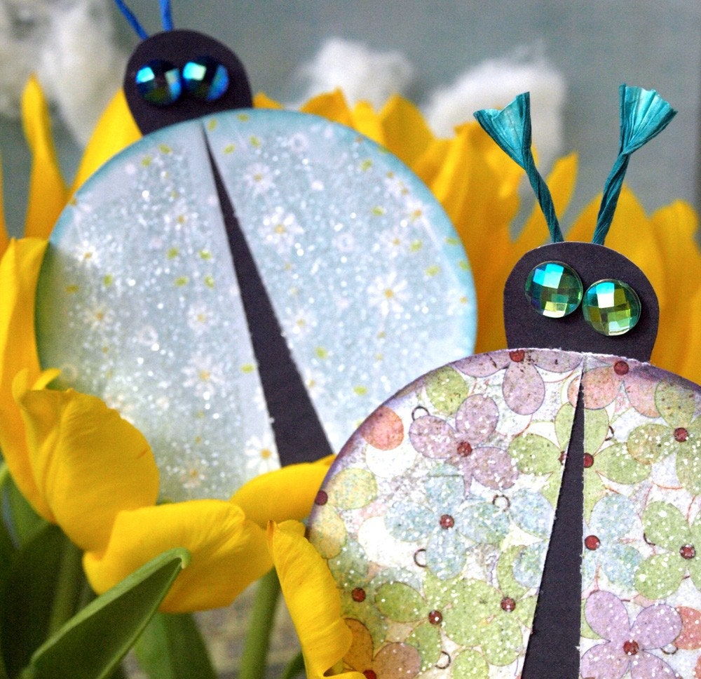 Bug Ladies - glittered paper accents
