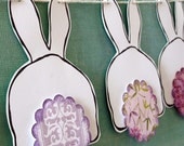 Bunny Butts Bunting - lavender and purple tails