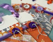 one of a kind handmade gift tags - Specialty Tag Set - pumpkins and plums