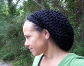 BLACK SLOUCH TAM handmade Crochet Hat Medium / Hippie / Rasta / Dreads
