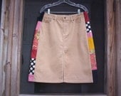TAN POLKA SKIRT uPcYcLeD Corduroy with Sexy Slit