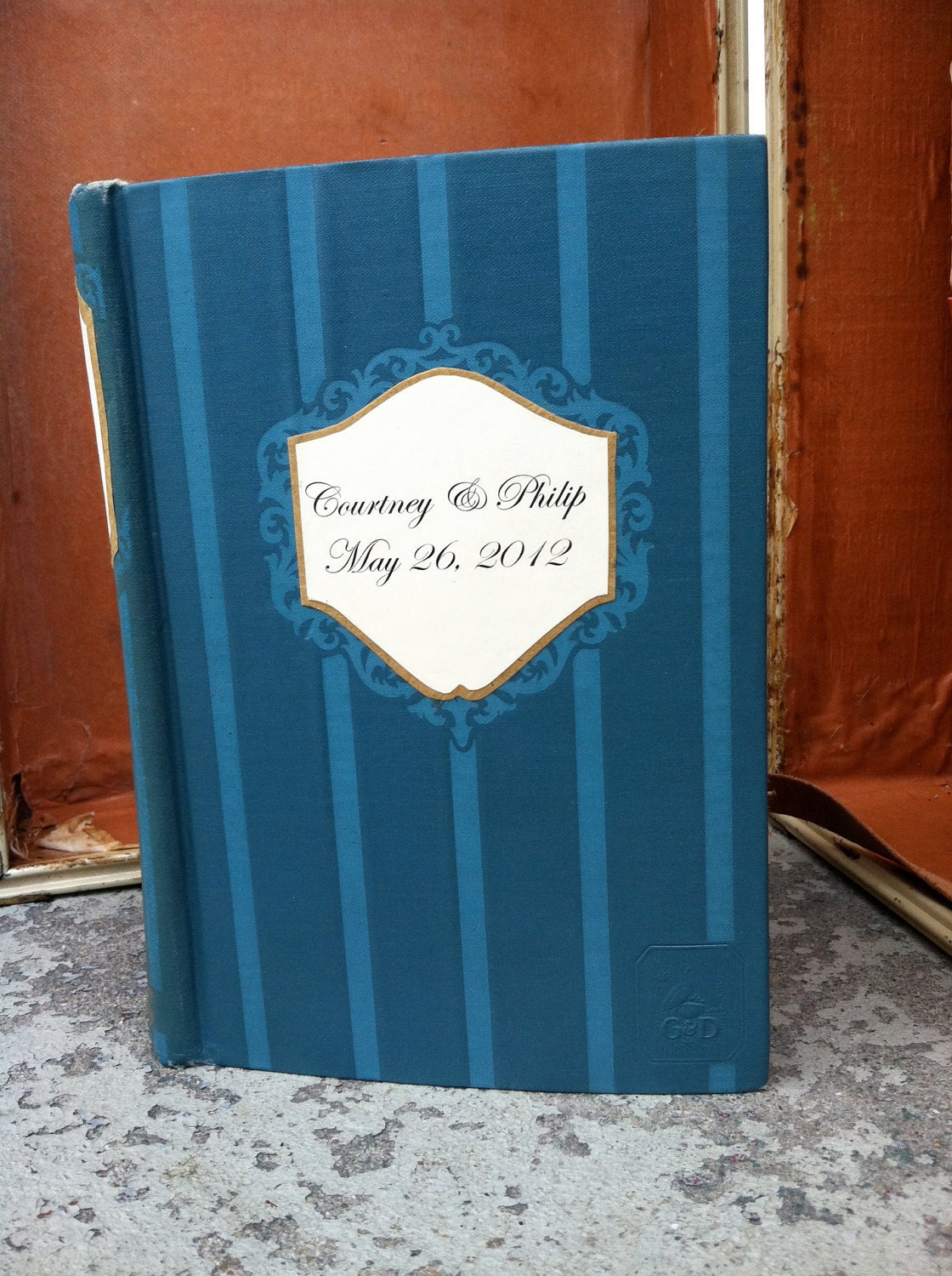 Vintage Wedding Guest Book Custom Personalized Wedding Guest Book by Binding Bee