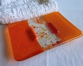 Glass Soap Dish in Orange