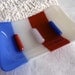 Glass Soap Dish in Red, White and Blue