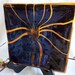 Shimmering Glass Plate in Black and Coral