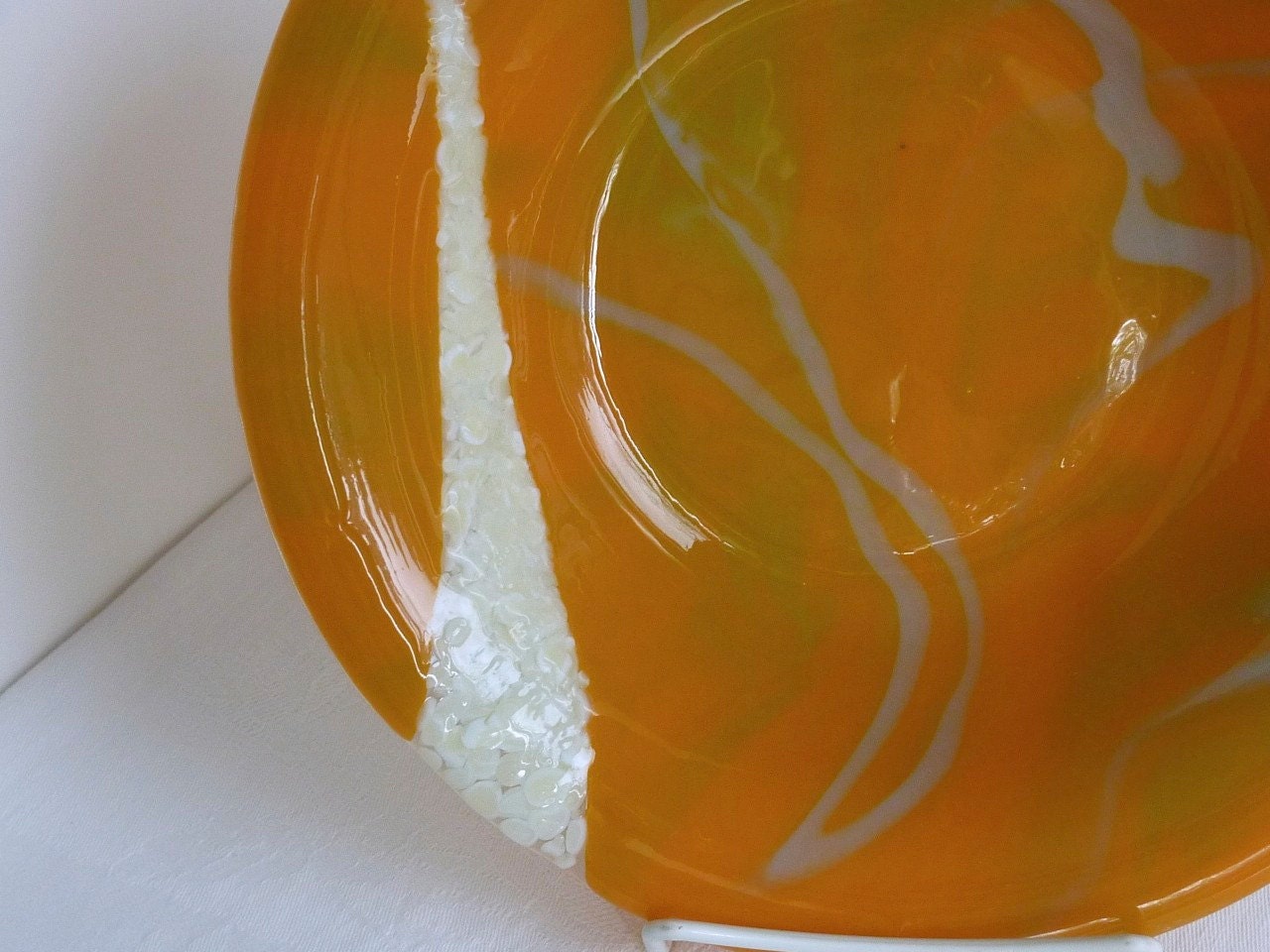 Fused Glass Bowl in Dusky Orange
