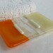 Glass Soap Dish in Tangerine and Cream
