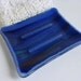 Large Soap Dish in Streaky Blue Glass
